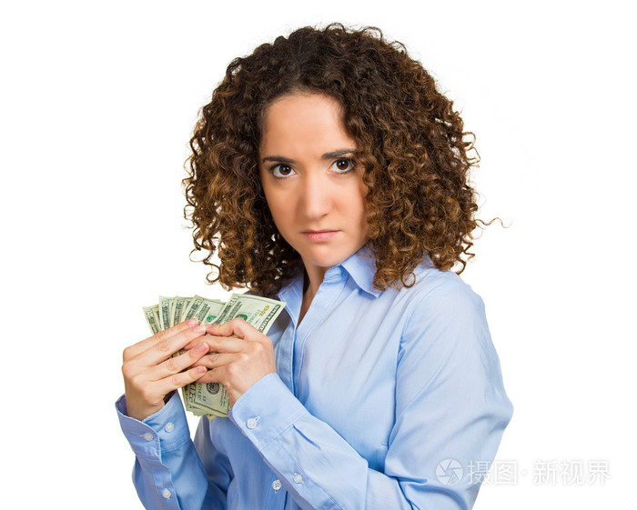 贪婪的年轻女人公司业务员工