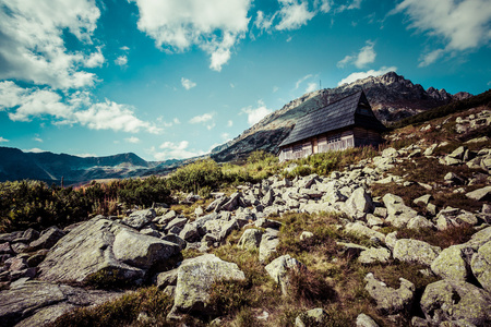 从徒步越过 tatra 山脉的景色。波兰。欧洲