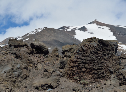 埃特纳火山的火山岩石图片