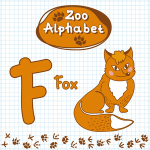 动物 狐狸 字母 f