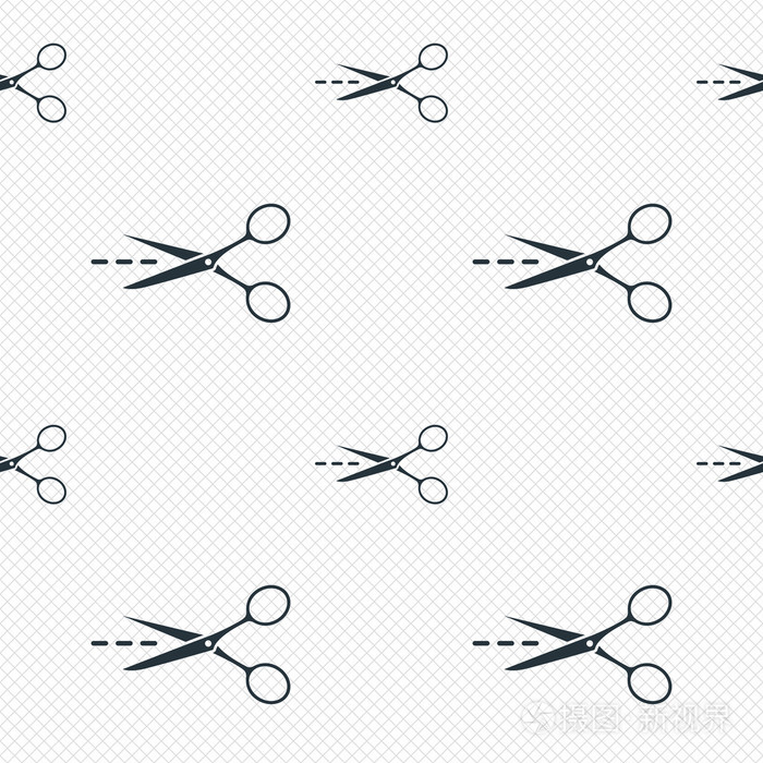 剪刀剪的线标志图标裁缝符号