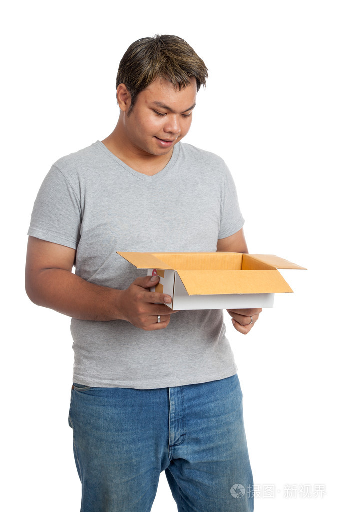 亚洲人期待打开的盒子