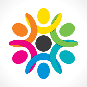 统一或团队图标设计矢量照片