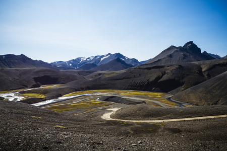 与河在南冰岛的火山地质景观