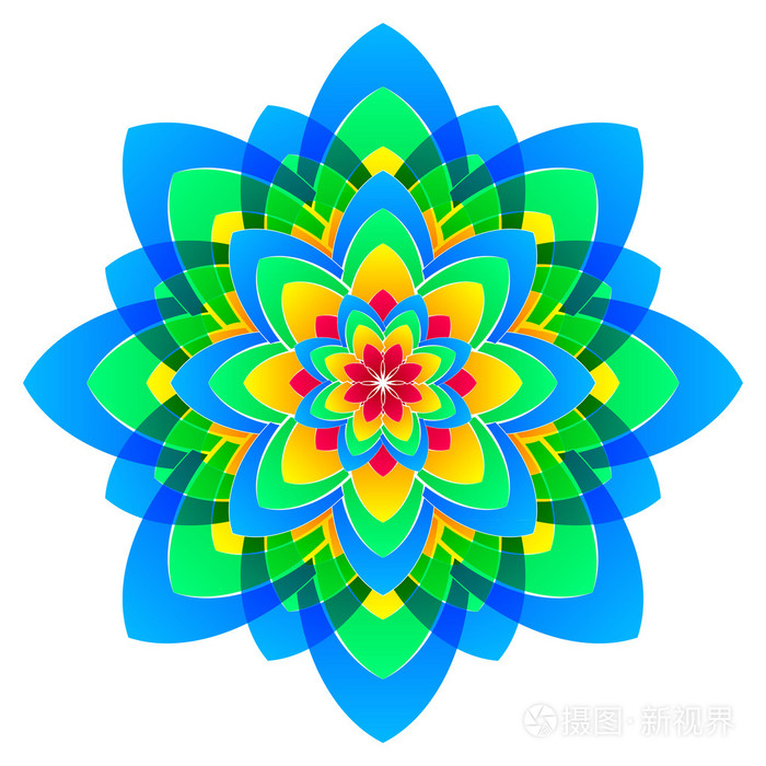 曼陀罗花彩虹的颜色在圈子里