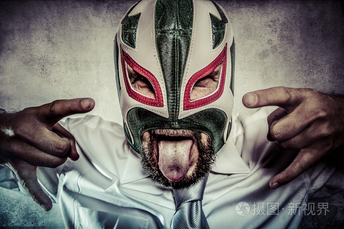 墨西哥摔跤手戴面具的男人