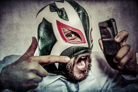 墨西哥摔跤手戴面具的男人