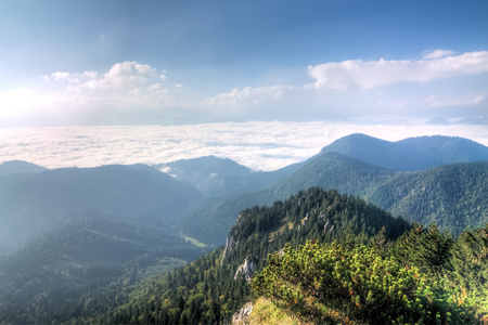 令人惊异的早晨，在夏天山脊斯洛伐克