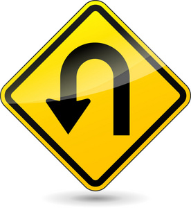 掉头箭头矢量掉头标志照片