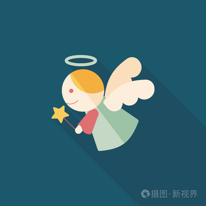 带有长长的影子,eps 10 天使平面图标