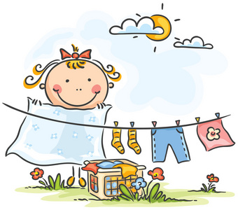 洗衣服的妈妈图片