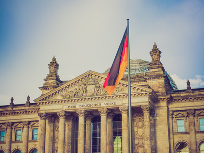 复古外观 reichstag 柏林