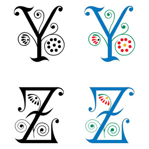 春天的风格, 最基本的装潢英文字母, 字母 y 和 z照片
