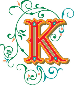 装饰精美的英文字母 字母 k