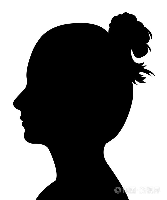 那位女士头部剪影矢量
