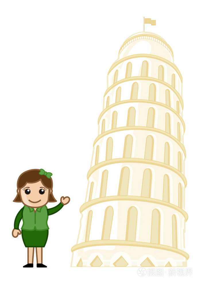 比萨斜塔矢量卡通