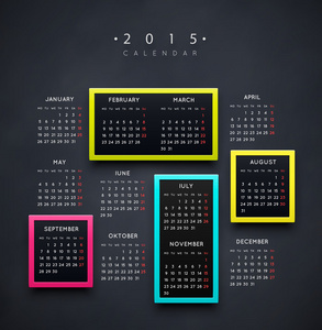 2015 年日历