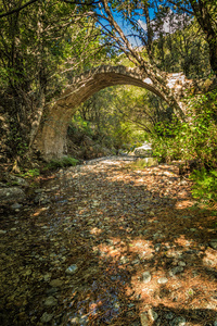 庞特 sottano 桥附近在科西嘉岛 corscia