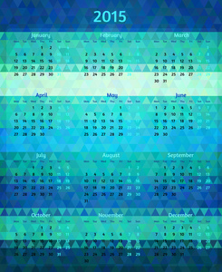 抽象矢量 2015 年多边形日历