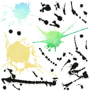 各种墨水飞溅一套