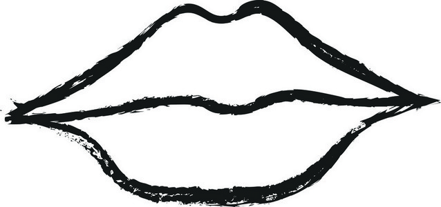 手绘红色嘴嘟嘟的嘴唇照片