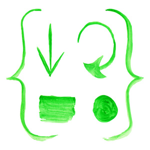 水彩设计元素三个快乐的朋友享受生活骄傲的人卡通括号符号与古代绘图