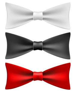 白色 黑色和红色领结