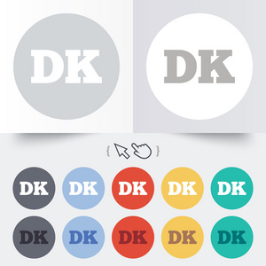 丹麦语言符号图标。dk 翻译
