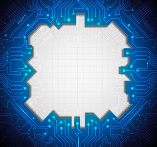 图蓝色抽象技术电路背景与设计的空白空间