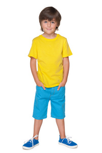 帅气的小男孩，穿着黄色衬衫的男人