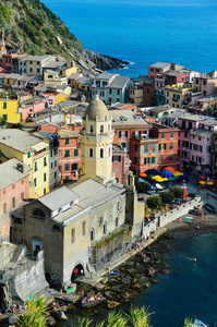 传统的 vernazza，意大利的地中海建筑