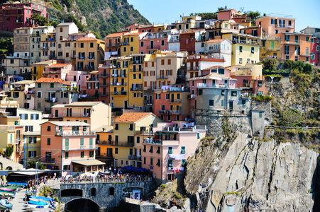 传统的 manarola，意大利的地中海建筑