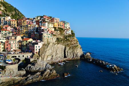 传统的 manarola，意大利的地中海建筑