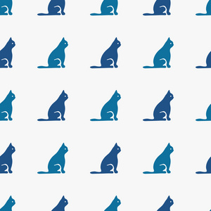 蓝色的猫无缝模式
