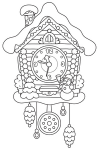 布谷鸟钟图片-布谷鸟钟素材-布谷鸟钟插画-摄图新视界