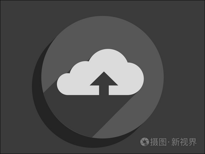 扁长阴影图标的上传云