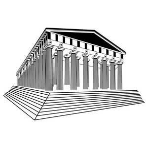 古希腊建筑线稿图片