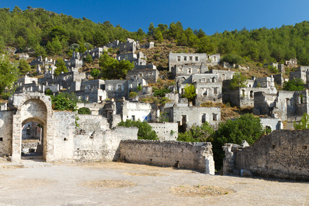 ruiny kayakoy, fethiye博德鲁姆卡阿盖的废墟