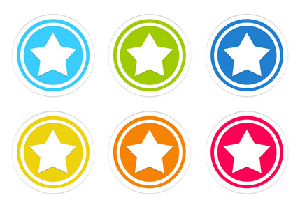 设置圆形彩色图标与明星符号照片