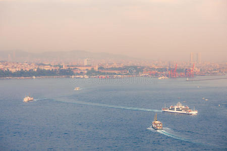 日落时的伊斯坦布尔天际线