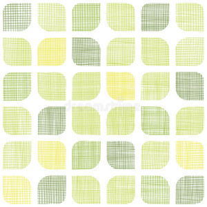 抽象纺织绿色圆形正方形无缝