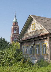 正统 基督教 建筑 俄罗斯 临街 钟楼 乡村 颜色 外部