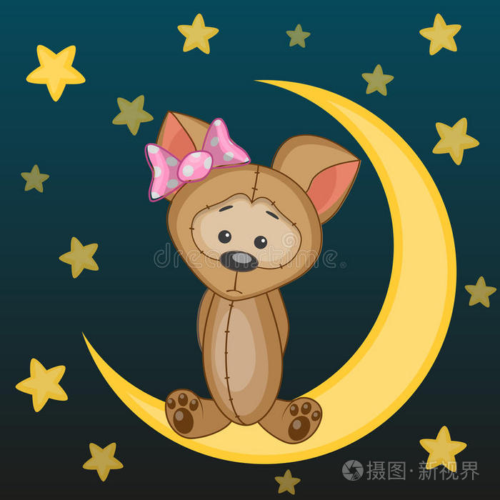 月亮上可爱的狗