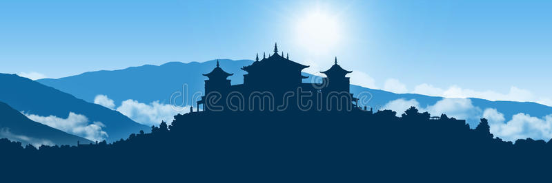 喜马拉雅山风景区的西藏寺院