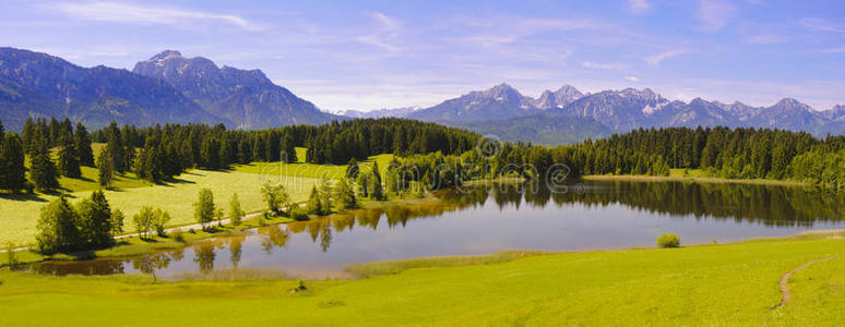 巴伐利亚广阔的全景景观