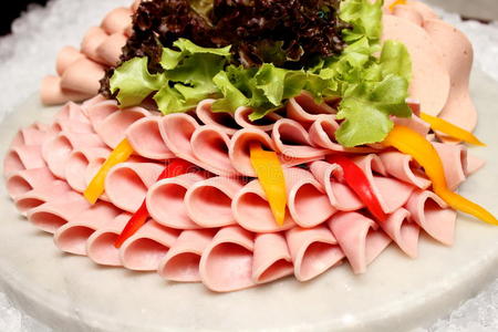 吸烟冷板拼盘什锦冷切切片.照片