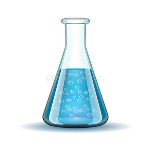 化学实验室蓝色透明瓶