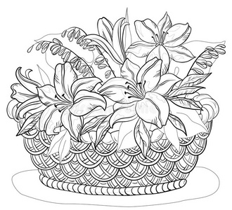 卡通花篮图片-卡通花篮素材-卡通花篮插画-摄图新视界