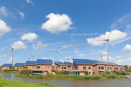 太阳能涡轮机和太阳能电池板