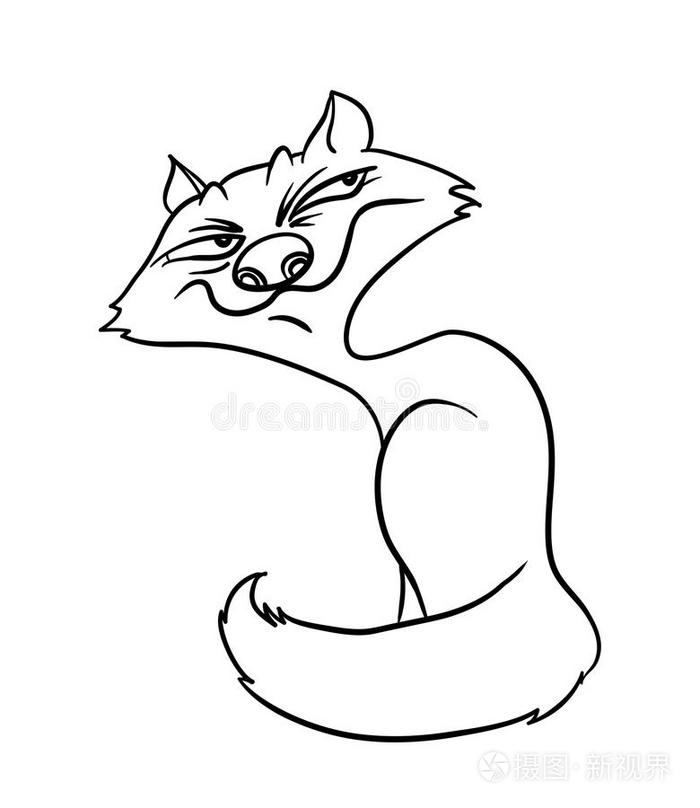 画动物素描卡通集插图松鼠隔离蛇爬行动物卡通插图芬内克狐狸动物卡通